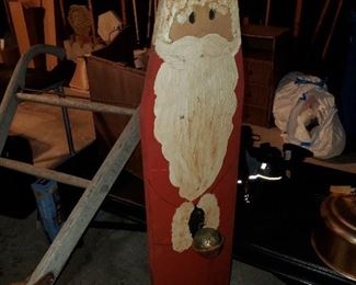 Vintage wooden Santa stand