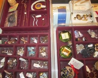 Jewelry pins, ear rings & other