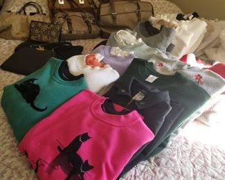 Lg assortment of Cat Applique Sweatshirts