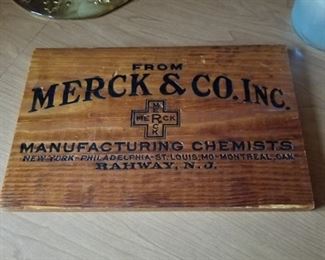 Vintage Mid century Merck & Co Advertising sign