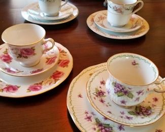 Fine English Bone China 3pc Collectible Teacup sets