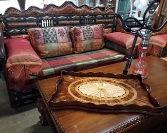 Moroccan sofa with fabulous fringed pillows