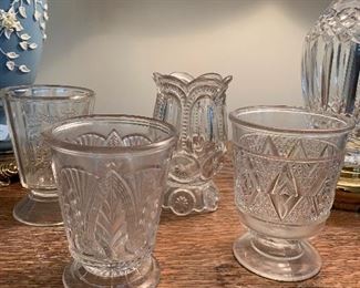 Antique Pattern Glass Spooners