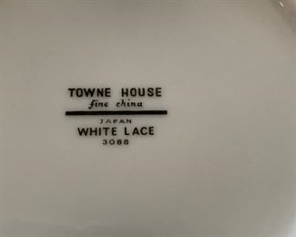 Towne House White Lace China Set