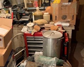 turkey fryer, tool chest, and more