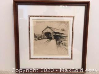 Framed and signed Artists Proof. Etching signed by George Taylor Plowman.