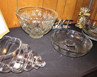 Glass Bowls, Metal Peace Candle Holder, Shell Dish