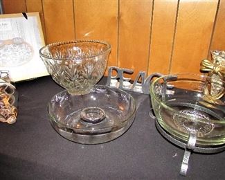 Glass Dishes & Cheese Tray