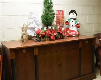 Credenza with Christmas Items