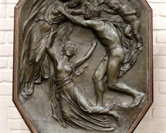 Antique Bronze Wall Relief Spirit Signed Henry Pegram