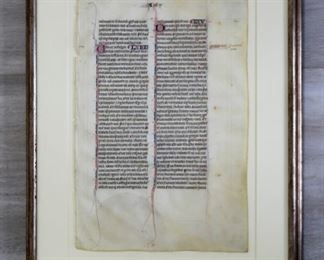 Illuminated 13th Century Parchment Bible Page