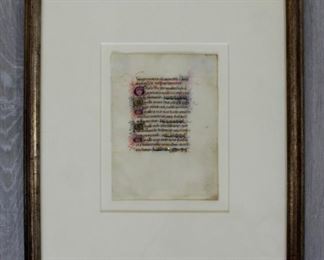 Le Mans French Book of Hours Latin 15th Century Framed