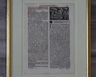 Venice Italy Missal Romanum 1687 Woodcut Framed