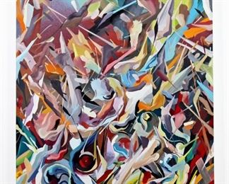 Oil on Linen Painting Signed Victor Reyes No Man Needs