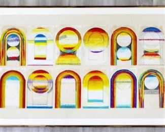 Edward Giobbi Framed Signed Pastel Pencil Index Cards