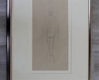 Jean Leon Gerome Ferris -Young Boy Back View Pencil