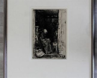 James McNeil Whistler "La Vieillev aux Loques" Etching