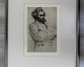 James McNeil Whistler "Portrait Of Drouet" Etching