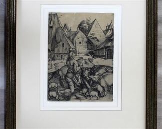 Albrecht Durer "Prodigal Son" Engraving 16th Century
