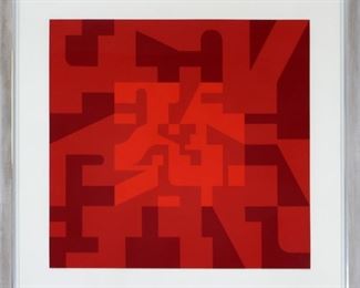 Norman Ives Red D.C.I. 1974 Framed Serigraph Signed