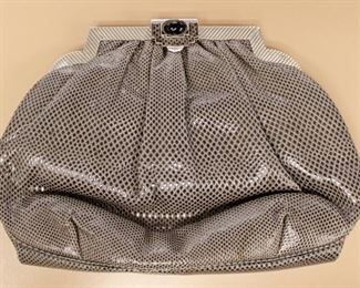Judith Leiber Gray Snakeskin Clutch