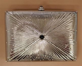 Judith Leiber Metal Hardshell Silver Clutch