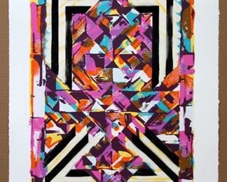 Unframed Abstract Jason Williams Revok Screenprint 7/10