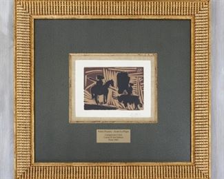 Picasso "Avant La Pique" Lino Cut Signed Lithograph