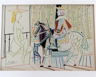Picasso "King on Brown Horse" Signed Lithograph