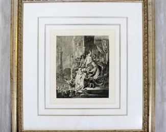 Durand "Christ Before Pilate" Etching Rembrandt Style