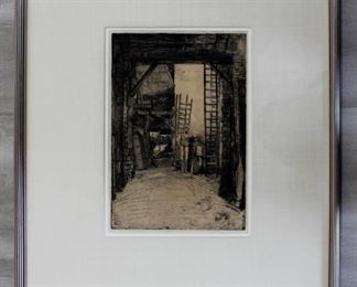 ames McNeil Whistler Lime Burner Etching Framed 1859