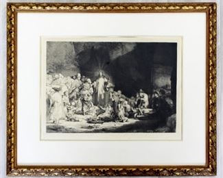Rembrandt Christ Preaching Etching w Drypoint 1643/1880