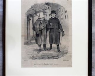 Honore Daumier Tout Ce Qu'On Voudra Etching Framed