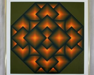 Framed Jurgen Peters Signed Octagon V 1974 49/125