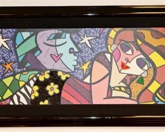 Framed Hand Embellished Canvas Litho Sweet Talk Britto