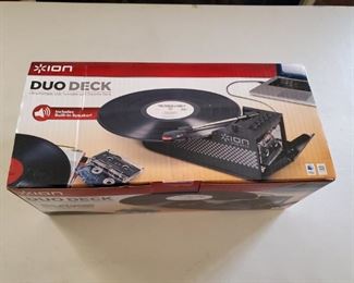 Ion duo deck USB record player and tape player - $25