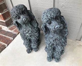 Pair of poodle yard figures $30.00. 