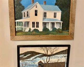 Top painting "White House" $195. 22.5" by 18.5" framed.  BOTH SOLD.