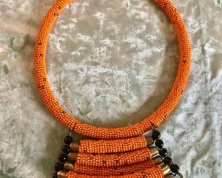 Beaded African collar bar necklace - Kenya