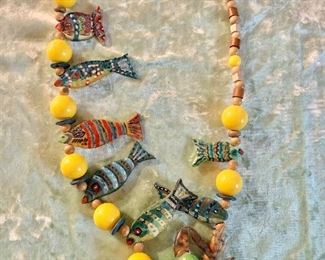 Fish, frog necklace $25.00