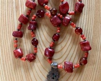 Coral necklace very old beads $60.00