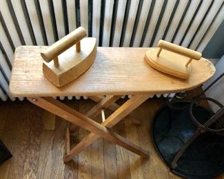 Child's ironing board with two irons $30