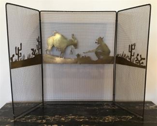 Rare Thomas Molesworth Era Fire screen Western