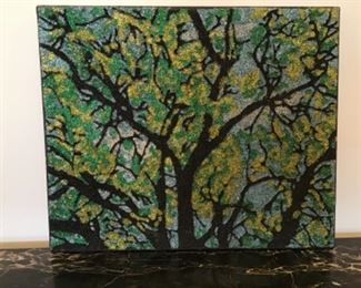 Sue Zola Folk Art Glitter Painting