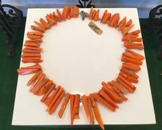 Contemporary Orange Coral Necklace by Patty O’Neill