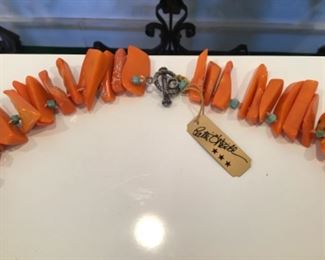 Contemporary Orange Coral Necklace by Patty O’Neill