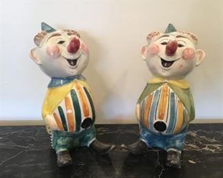 Mid Century Modern Italian Clown Banks