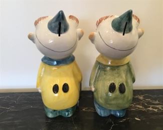 Mid Century Modern Italian Clown Banks