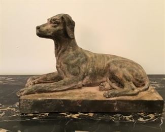 Art Deco Bronze Dog Statue