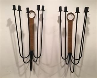 Arthur Umanoff Sconces Mid Century Pair